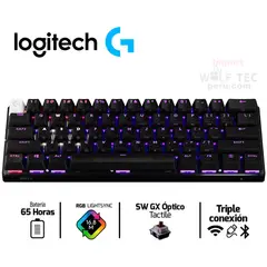 LOGITECH - TECLADO PRO X 60 LIGHTSPEED BT/ÓPTICO/65 HRS/RGB BLACK