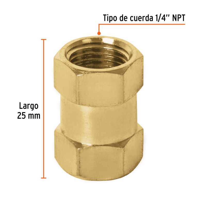 Acople Hembra-Hembra NTP De Latón 19025