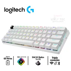LOGITECH - TECLADO PRO X 60 LIGHTSPEED BT/ÓPTICO/65 HRS/RGB WHITE