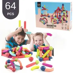 OEM - Juego Magnético Educativo Bloques Construcción 64 Pzs