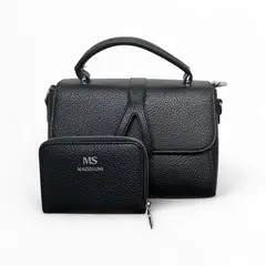 GENERICO - Cartera Para dama Con cierre elegante negro con billetera