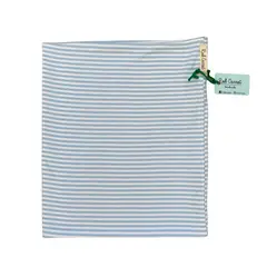 RED CARROT - Cuello de algodon pima celeste y blanco rayado