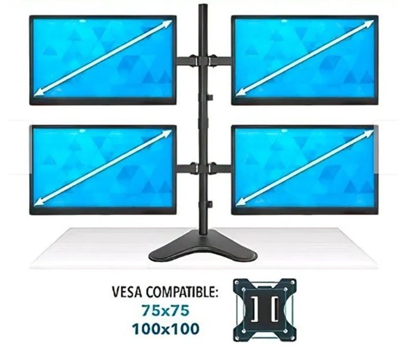 Rack Soporte Escritorio Con Base para 4 Monitores 13" a 32"