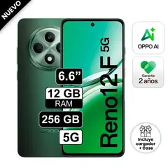 OPPO - Celular Reno 12F 5G 67 12GB RAM 256GB Verde