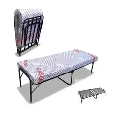 LH ELECTRONIC - Cama Plegable 1 Plaza Y Media + Colchón 7Pulg