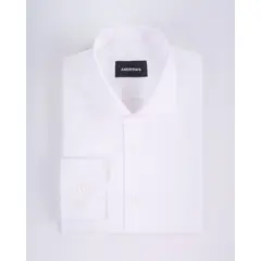 ANDREW'S TIES - Camisa de Vestir Blanca con Cuello Italiano y Puño Recortado