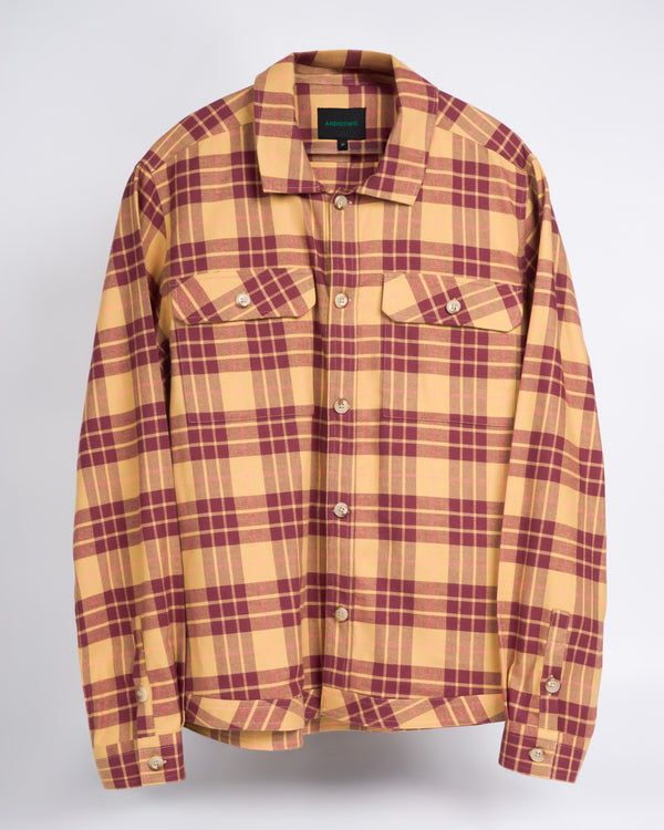 Sobrecamisa con 2 bolsillos con tapa - Camel