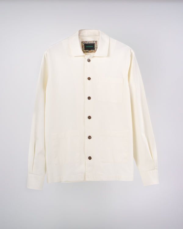 Sobrecamisa con 3 Bolsillos Crema