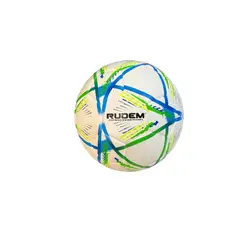 RUDEM FITNESS - PELOTA DE FUTBOL RUDEM CUERO PVC FOAM 3.5 MM (blanco con verde)