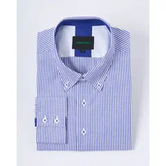ANDREW'S TIES - Camisa Casual A Rayas Azul con detalle Azulino