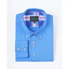 ANDREW'S TIES - Camisa Casual Satinada - Turquesa