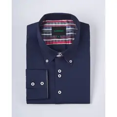 ANDREW'S TIES - Camisa Casual Satinada - Azul