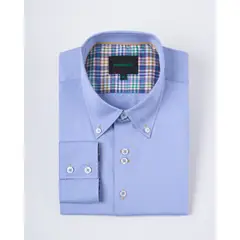 ANDREW'S TIES - Camisa Casual Satinada - Celeste