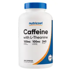 NUTRICOST - Cafeína con L Teanina - 240 Cápsulas