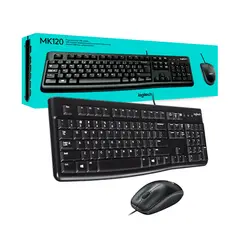 LOGITECH - Kit Teclado y Mouse MK120 con Cable USB en Español