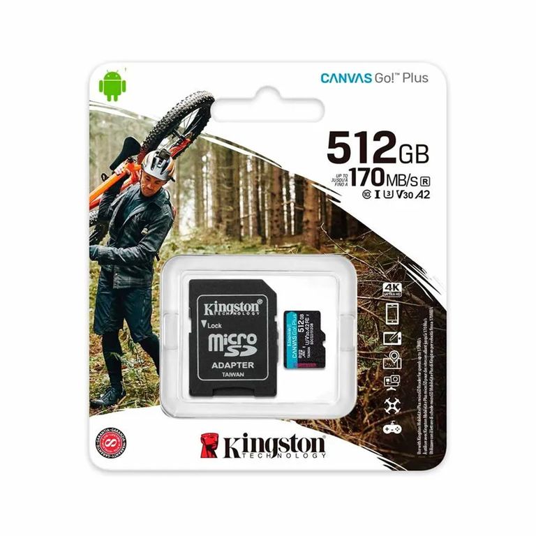 Tarjeta De Memoria Canvas Go! Plus 512Gb Microsdxc Con Adaptador Sd Para Alta Vel