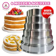 GENERICO - Set de 6 Moldes de Souffle para Repostería del 20 al 30