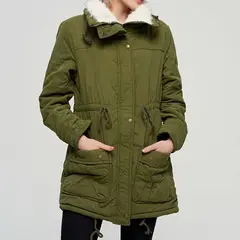 GENERICO - CASACA LARGA PARKA ARMY CUELLO ALTO TALLA M