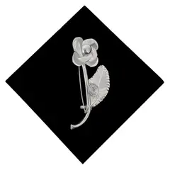 GENERICO - Broche Flor Terno Saco Pin Regalo Mujer Mamá Novia Plata 950