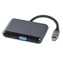 GENERICO - ADAPTADOR DE AUDIO USB C A HDMI 3 EN 1 USB TIPO-C