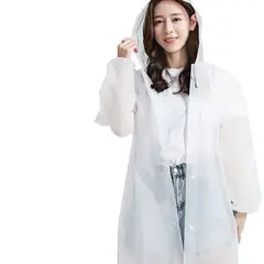 VATYERTY - Impermeable unisex con capucha y botones blanco