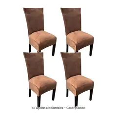 VIURE - 4 Fundas Nacionales de Terciopelo para Silla Recta - Cocoa