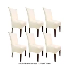 VIURE - 6 Fundas Nacionales de Terciopelo para Silla Recta - Crema