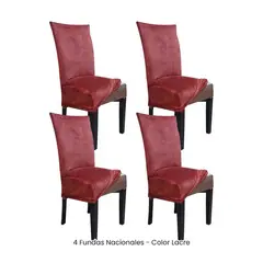 VIURE - 4 Fundas Nacionales de Terciopelo para Silla Recta - Lacre