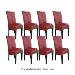 VIURE - 8 Fundas Nacionales de Terciopelo para Silla Recta - Lacre