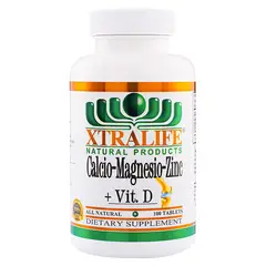 XTRALIFE NATURAL PRODUCTS - Calcio, Magnesio, Zinc, Vitamina D - 100 Tabletas