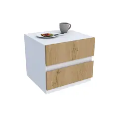 MUEBLES MACRUMO - VELADOR NELA 2 CAJONES TRIBECA