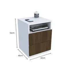 MUEBLES MACRUMO - VELADOR KAO 2 CAJONES INHOTIM