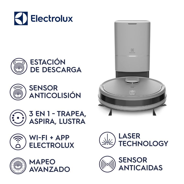 Aspiradora Robot 3 en 1 Wi-Fi y Base Autolimpieza ERB80