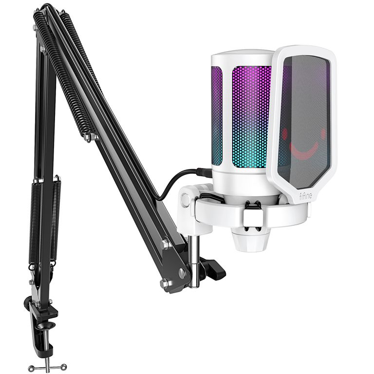 Micrófono Gamer A6T WHITE Soporte de brazo