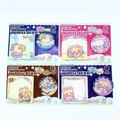 GENERICO - Pack de 2 Post it de notas adhesivas con pin kawaii