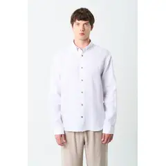 VELEZ - Vélez Camisa Manga Larga Semi Fitted Hombre Roma Blanco