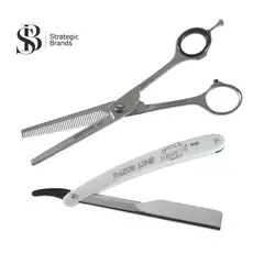 HENBOR - Tijera de Cabello Pulidora 6.5 Pulgadas + Navajero de Regalo