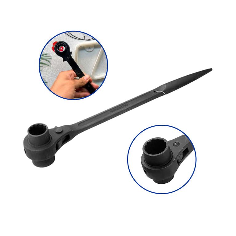 Llave De Trinquete Andamio Doble Vaso 19mm + 22mm