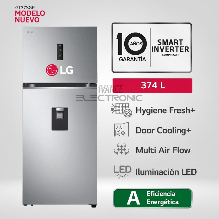 Refrigeradora Top Freezer con DoorCooling y Hygiene Fresh 374L GT37SGP_.