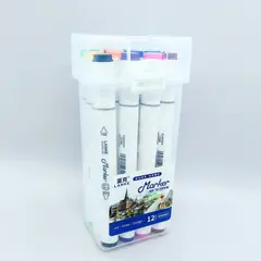 GENERICO - Plumones doble punta Pincel y marcador 12und