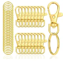 GENERICO - 100 Ganchos Giratorio Mosqueton +100 Anillos Aros De Llavero