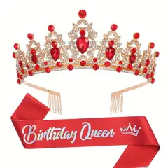 GENERICO - CORONA PARA CUMPLEAÑO FIESTA ELEGANTE - 2 PIEZAS