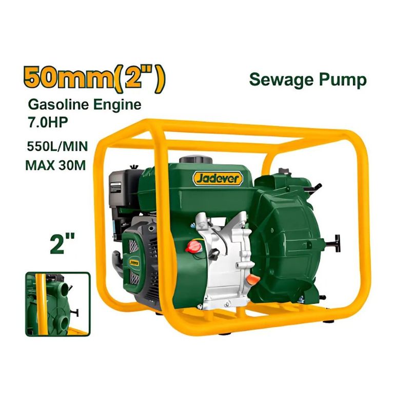 Motobomba Gasolinera 2Pulg Motor 7HP 550L JADEVER - JDGW1A21