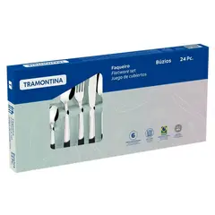 TRAMONTINA - Juego de Cubiertos 24 Piezas 100% Acero Inoxidable