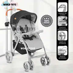 BABY - Coche Cuna Deportivo «BARCELONA» Reversible Black