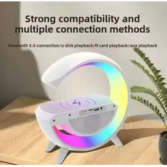 GENERICO - Lampara de Mesa Carga Inalambrica Bluetooth Parlante 5 en 1