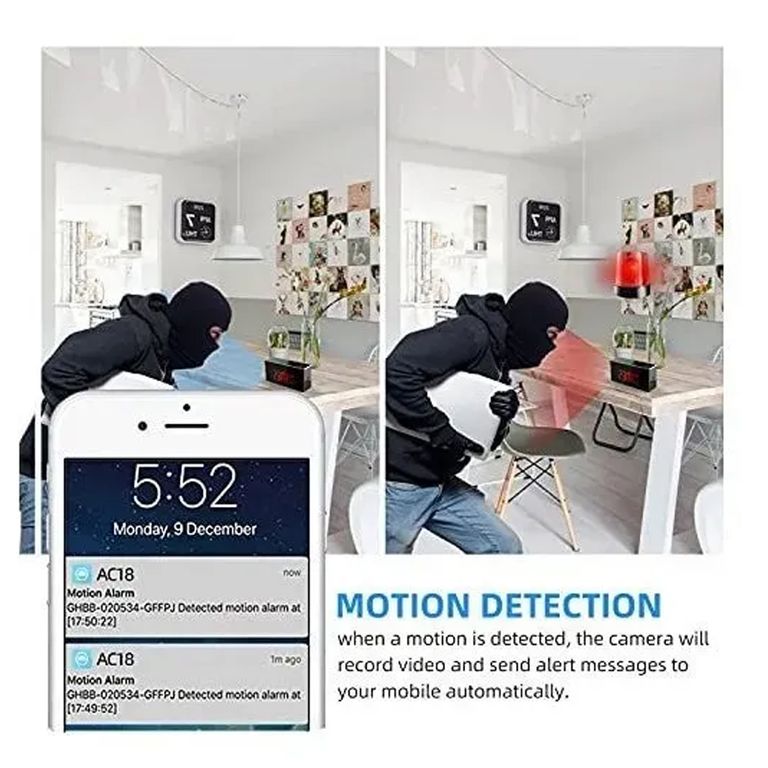 Camara Espia En Reloj De Pared - Wifi - Vision Nocturna