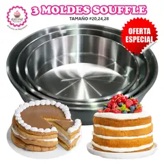 GENERICO - Set de 3 Moldes de Souffle para Repostería N°20, 24 y 28