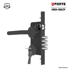 FORTE - Cerradura de embutir de 2 golpe PRINCIPAL negro mate