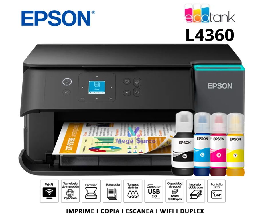Impresora Multifunción 3en1 EcoTank L4360 DuplexWi-Fi